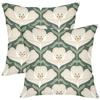 1 Pieces Floral Pattern Green Back Cushion Pillow Set Polyester Pillowcase, Sofa Decorative Cushion Cov Headboard Pillow