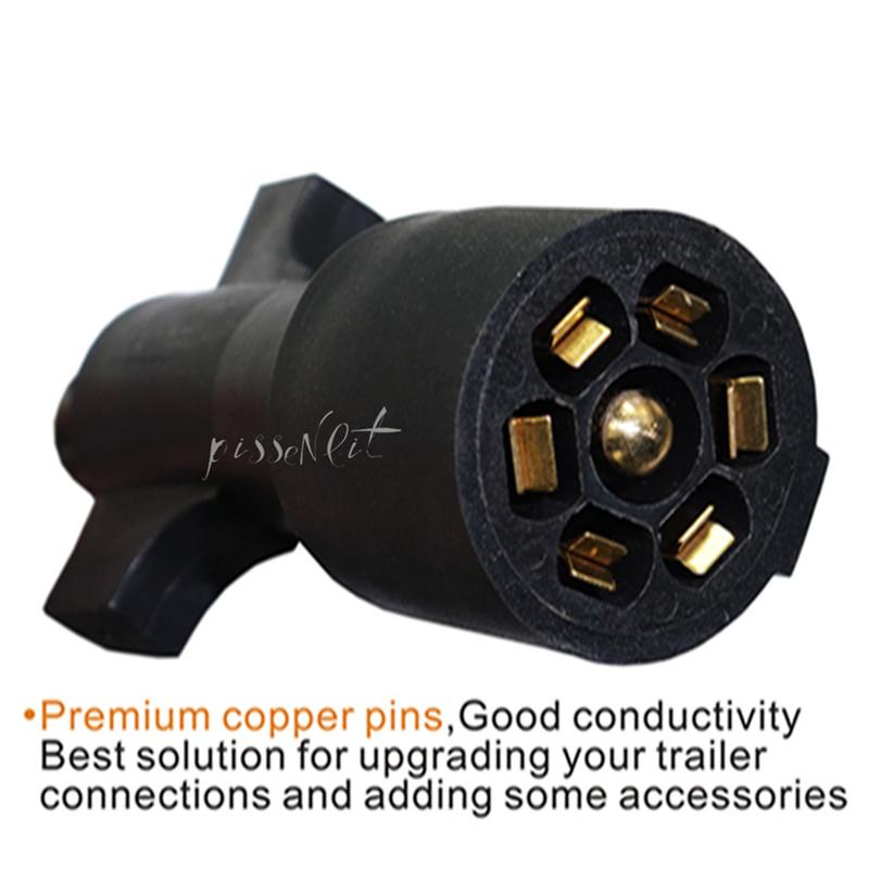 Audew 7 Way 8ft Trailer Cord Wire Junction Box Truck Harness RV Light Plug Cable 8ft Trailer Cable with Junction Box