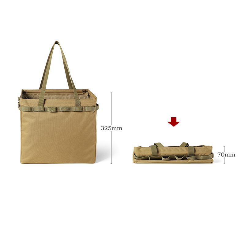 Camping Storage Bag Large Capacity Multifunctional Collapsible Utility Tote Bag for Picnic Travel Car Khaki