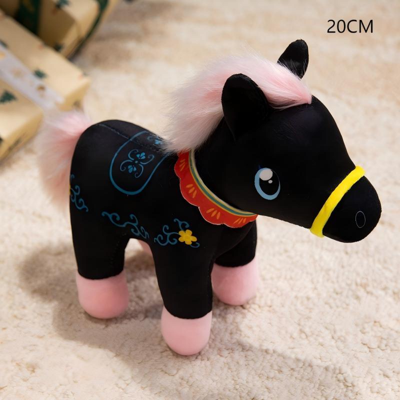 

2026 Год Лошади Маскот Симуляция Пони Плюшевая Кукла Игрушка Мягкие Набивные Куклы Украшение Дома Для Детей Подарки