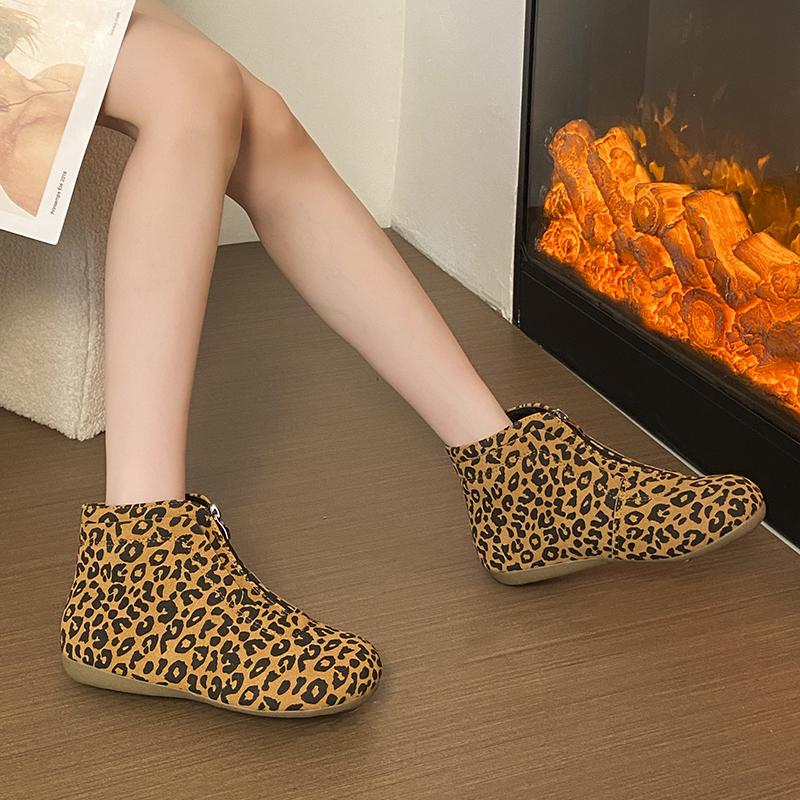 Retro Lässige Stiefeletten mit weicher Sohle Damen 2025 Herbst und Winter Neu Verschleißfester Blockabsatz Rutschfest Bequeme Nude-Stiefel