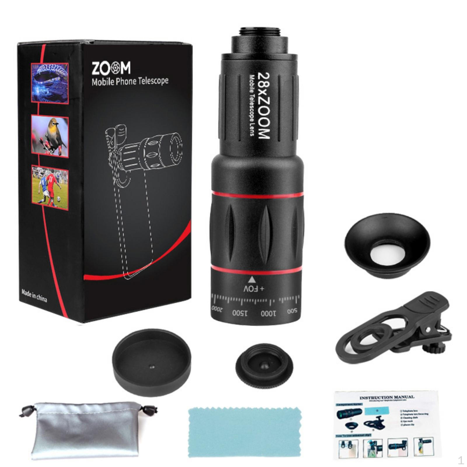 Phone Telephoto Lens Kit High Magnification 28x Magnify Tripod Use Standard 28X Standard