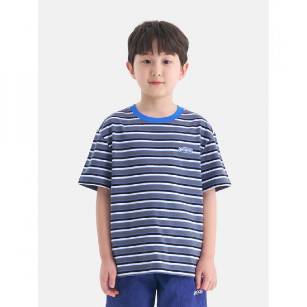 OuTdoor ProducTs Kids EssenTial STripe ShorT Sleeve T shirT  Charcoal  Od262iss
