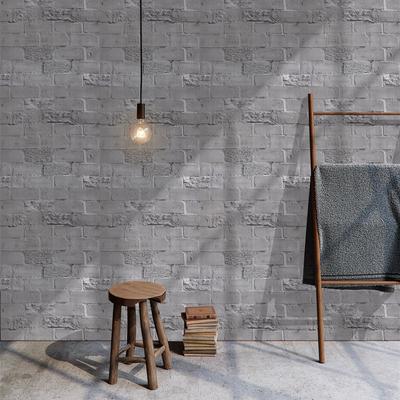 Gray Brick Pattern Peel and Stick Wallpaper Self Adhesive Contact Paper Removable Waterproof Wallpaper For Furniture Renovation