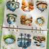 6 Sheet Water Resistant Decorative Transfers Nature Scene Sketches Crafting Journal Materials