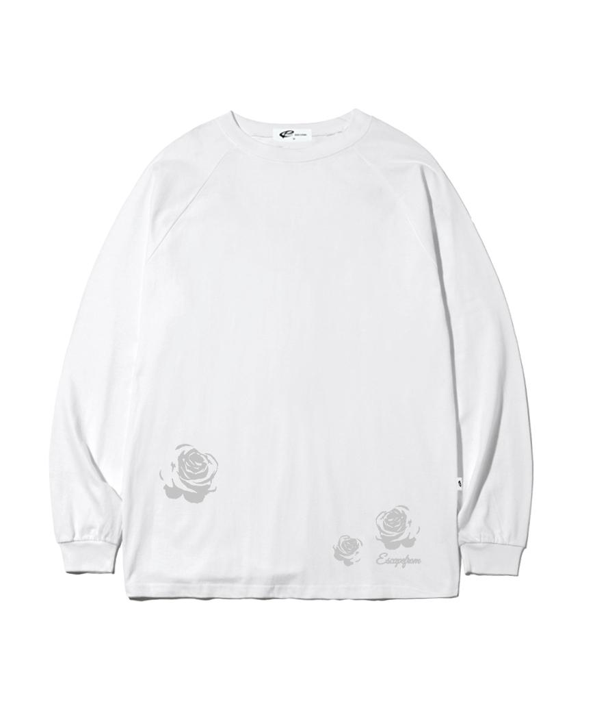 Escape From Rose Stamp Print Long Sleeve White M