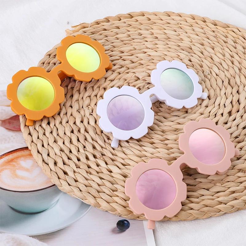 New Sun Flower Round Cute Kids Sunglasses Uv400 For Boy Girls Toddler Lovely Baby Sun Glasses Children