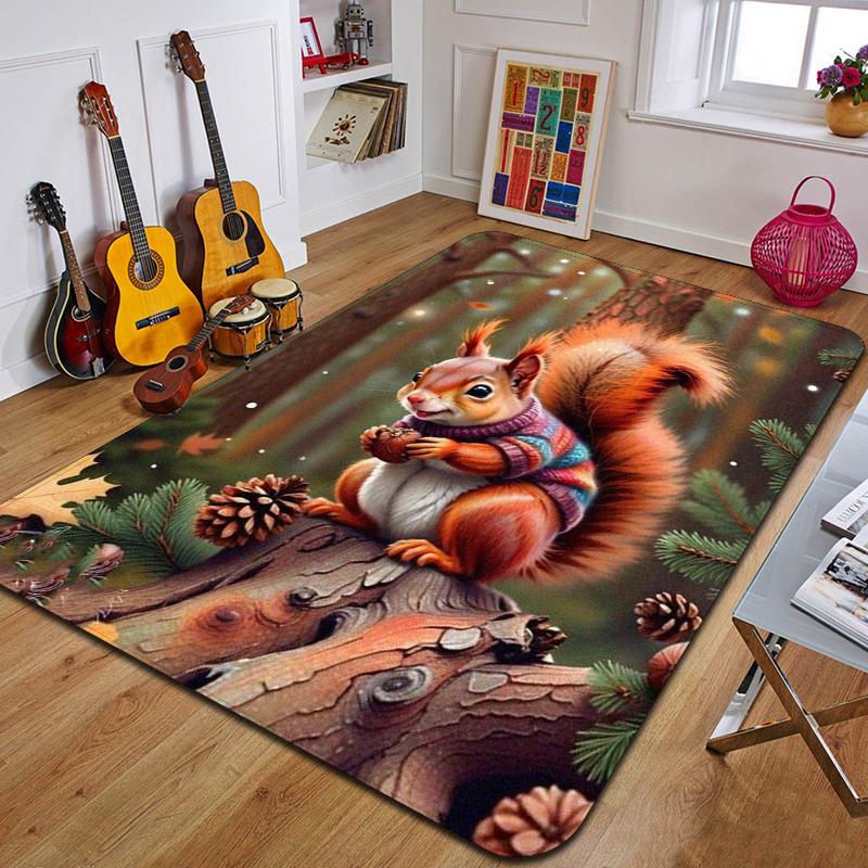 S-Eichhörnchen Gedruckter Teppich Mode Yogamatte Rutschfester Teppich Schlafzimmerdekoration Außenteppich Schlafzimmer Geburtstagsgeschenk
