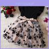 Princess Girl Summer Dress With Flower Pattern And Tulle For Toddler Party Wear