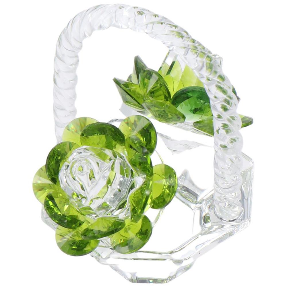 Crystal Crystal Flower Basket Decoration 3.3*3.1 Inch Home Decoration Basket Ornaments  Living Room
