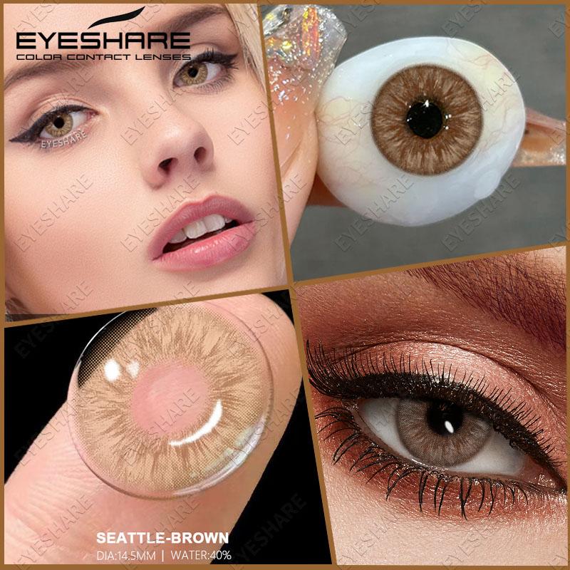 EYESHARE Colored Contact Lenses New Blue Contact Lenses Annual Comfortable Green Contact Lenses Brown Natural Eye Color Soft Lenses 1 Pair