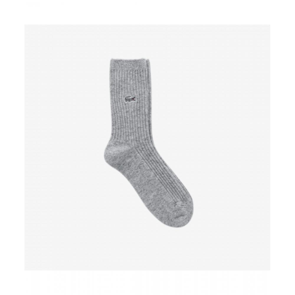 

LacoSte Women S caShmere Blend Lip tiSSue Mid Calf SockS [melange Gray] 0TU
