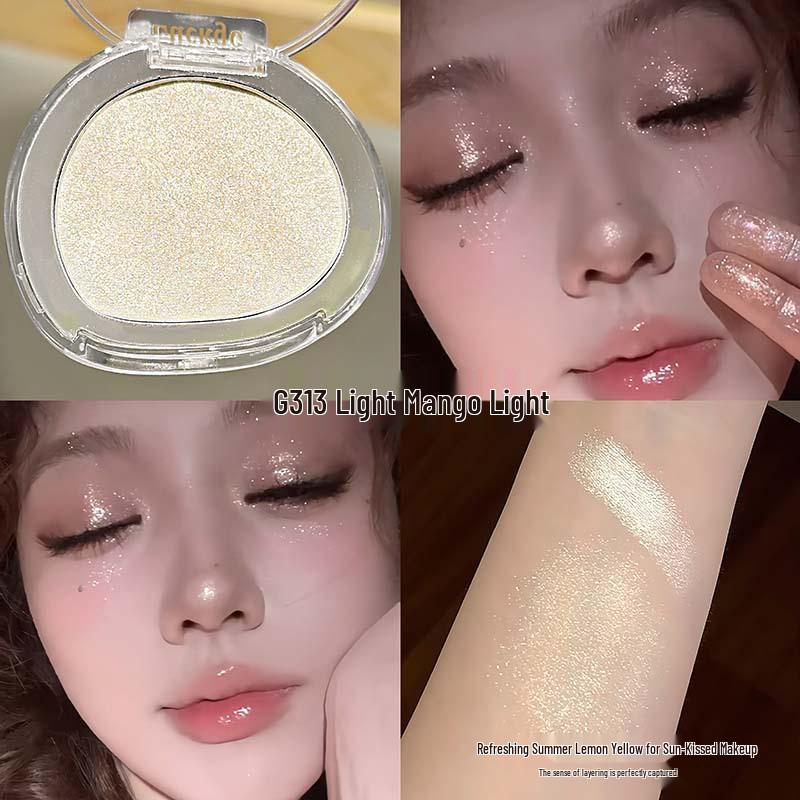LUCKGO Light-Sensitive Highlighting Powder: Face Brightener & Contour with Fine Shimmer for Students.
