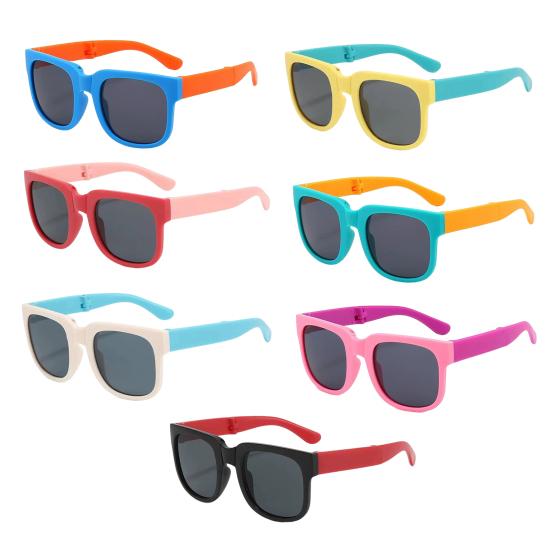 

Детские солнцезащитные очки Складные Детские солнцезащитные очки UV400 Квадратная оправа Складные очки для 6-8-летних Детей Девочек Мальчиков