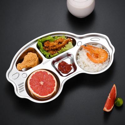 Kids Stainless Steel Off-road Vehicle Divided Dinner Plate