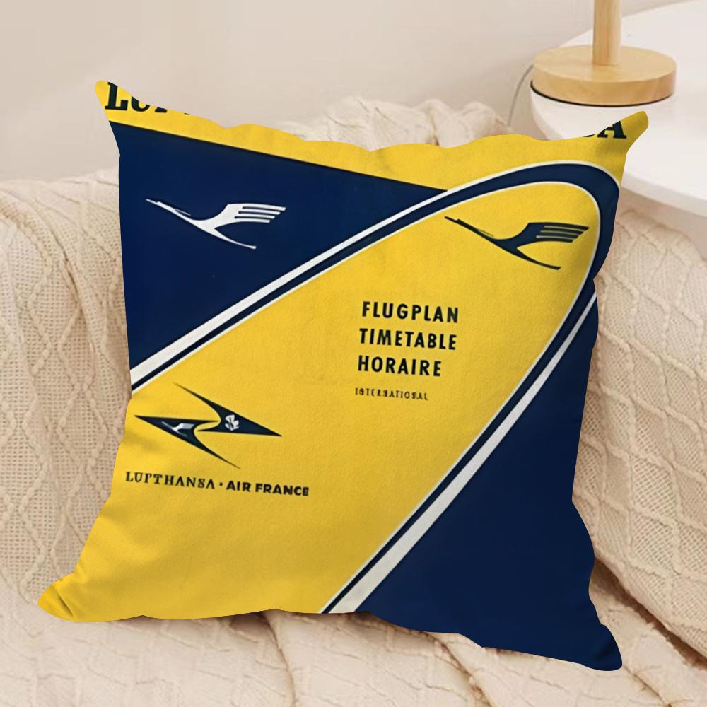 LLufthansaS German Airlines Cushion Cover Pillowcase Ultra Soft Skin Friendly Fabric Cloud Like Comfort  Concealed Zipper