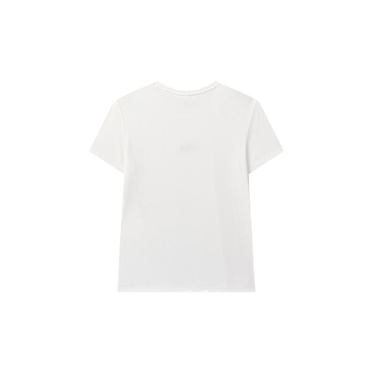 Fila Colorful Letter Print Short Sleeve T-Shirt Women Tops White F11W028112FWT