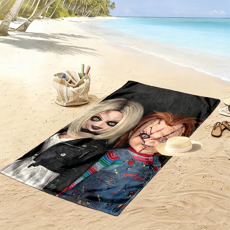 Chucky & Chica theme 2D Flat Print Beach Towel, Large Soft Quick Dry Towel for Beach Camping SwimmingXSTJ0915043