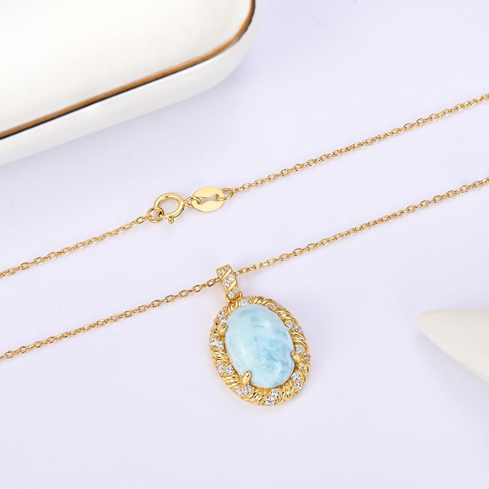 Nové prsteny náušnice přívěsek ze sterlingového stříbra 925 Přírodní drahokam larimar pravý drahokam dámské jemné šperky pro Zásnubní dárek