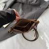 Faux Leather Moon Shape Shoulder Bag for Women Fashionable Crossbody Bag with Knotted Handle Design