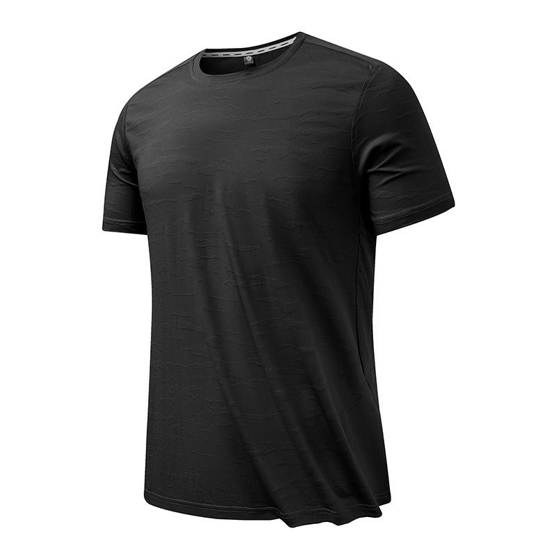 

Round neck cloud pinhole quick-drying T-shirt ultra-thin running short-sleeved breathable moisture-wicking sweat-wicking T-shirt 2XL чёрный
