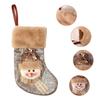 Vintage Christmas Stocking Plush Cuff Hanging Ornament Fashion Santa Gift Bags  Holiday Decorations