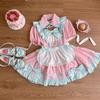 XHSUKADO 3-Piece Maid Outfit Set, Lolita Dress with Ribbon, Lace-Up, Dreamy, Cute Gothic Lolita Dress, Ruffles, Mori Girl, Princess Style, Idol Costum