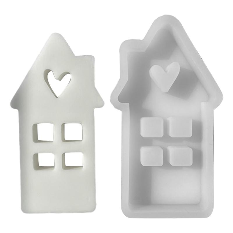 

Силиконовая форма для дома в форме сердца для изготовления свечей, гипсовая силиконовая форма, литье бетона, ароматерапевтическая свеча, смола, глина L