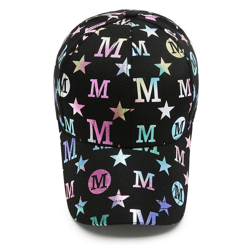 Hat Female Letter M Colorful Duck Tongue Hat Versatile Couple Baseball Hat Sunscreen Hat