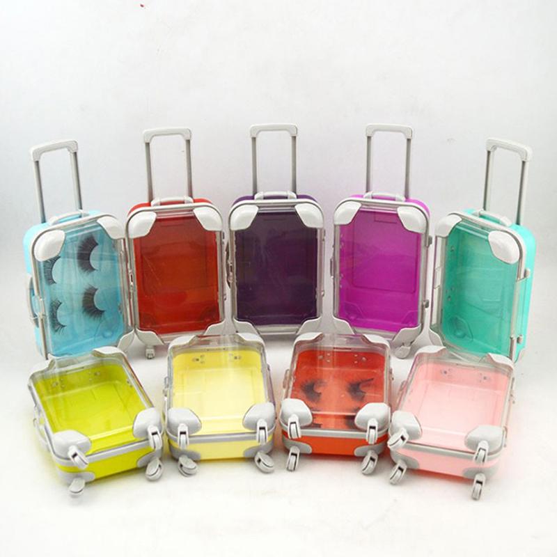 

Креативный футляр на тележке, пара мини-чемоданов, ящик для хранения накладных ресниц