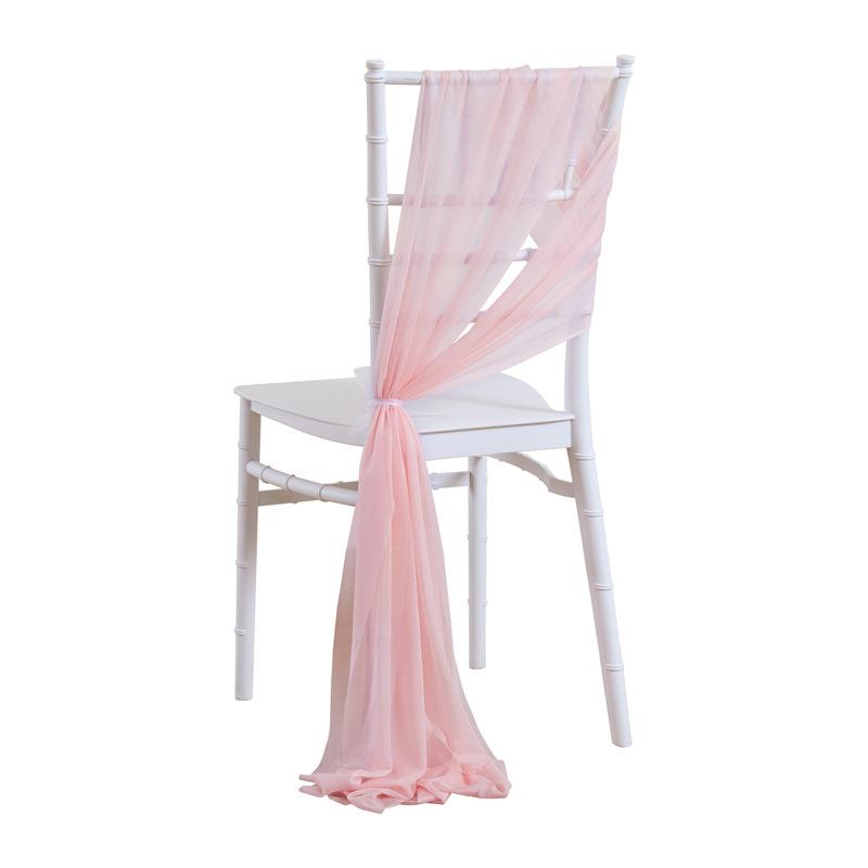 2pcs Chiffon Chair Sashes Wedding Chair Decoration 20x250cm for Wedding Aisle Party Banquet Event Baby Shower