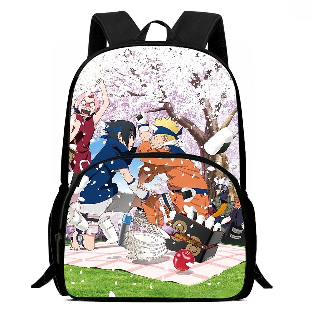 NARUTO Anime Kids Mochila Backpack,With Adjustable Shoulder Strap & Front Pocket,Lightweight & Durable,for Boys & Girls Age 5-10