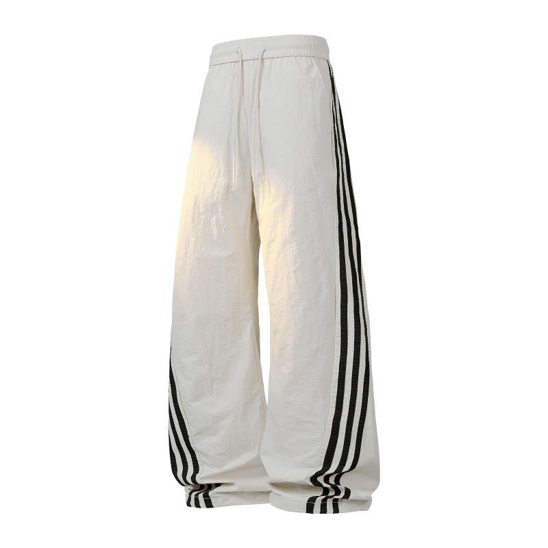 

Тонкие брюки с американскими боковыми полосками, быстросохнущие, мужские и женские широкие повседневные брюки XXXL светло-серый