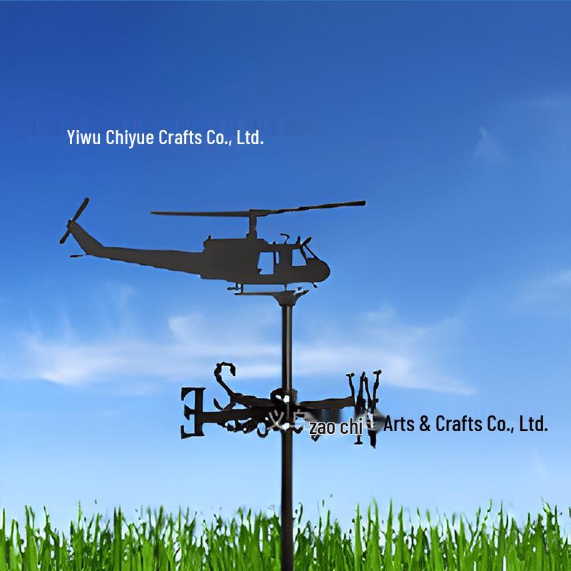 Weather Vane Ornament: Outdoor Wrought Iron Spray-Painted Roof Decoration Metal Craft