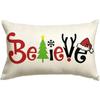New Christmas Style Simple Letter Double-sided Printed Linen Pillow for Home Decoration, Sofa Waist Pillowcase