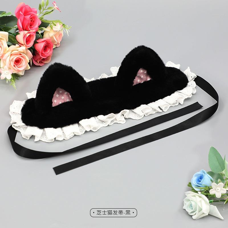Handmade Plush Cat Ears Polka Dots Hair Accessories Sweet Cute Headgear Hairpin Lolita Cat Ears Headband