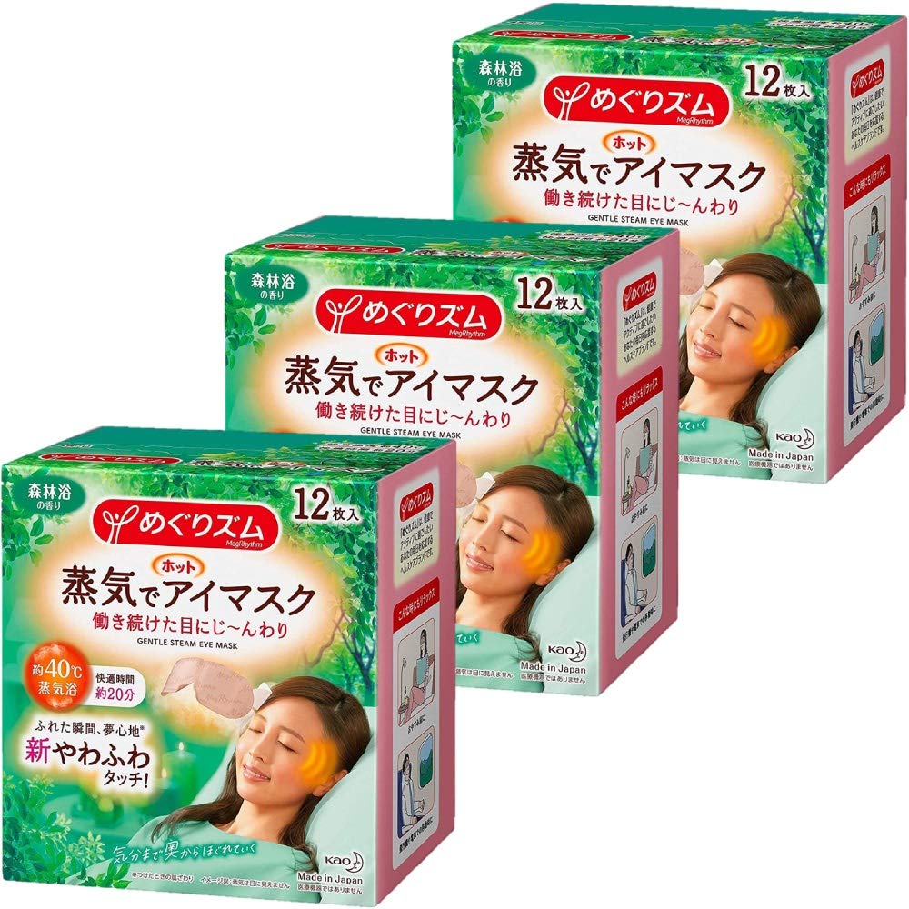 

Маска для глаз Kao Megrhythm Steam Hot с лесным ароматом для купания [Набор 3] [12 шт.]