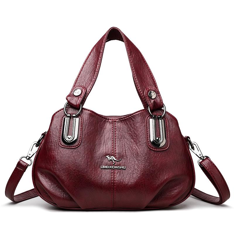 Large Capacity Multi-Compartment Shoulder Handbag - European & American Style for Middle-Aged Women