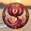 2D Acrylic Vivid Phoenix Dream Catcher - Inspiring Wall Decor - Perfect for Living Rooms, House Gifts, Holiday Farmhouse Gardens  Outdoor Decorations