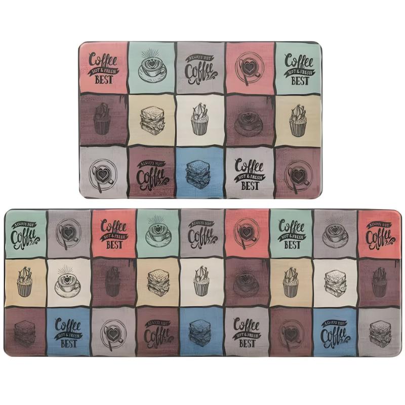 1pc/2pc Kitchen Coffee Floor Mats Entrance Door Mats Laundry Room Long Rugs, Corridor Passageway Floor Mats, Home Decorations