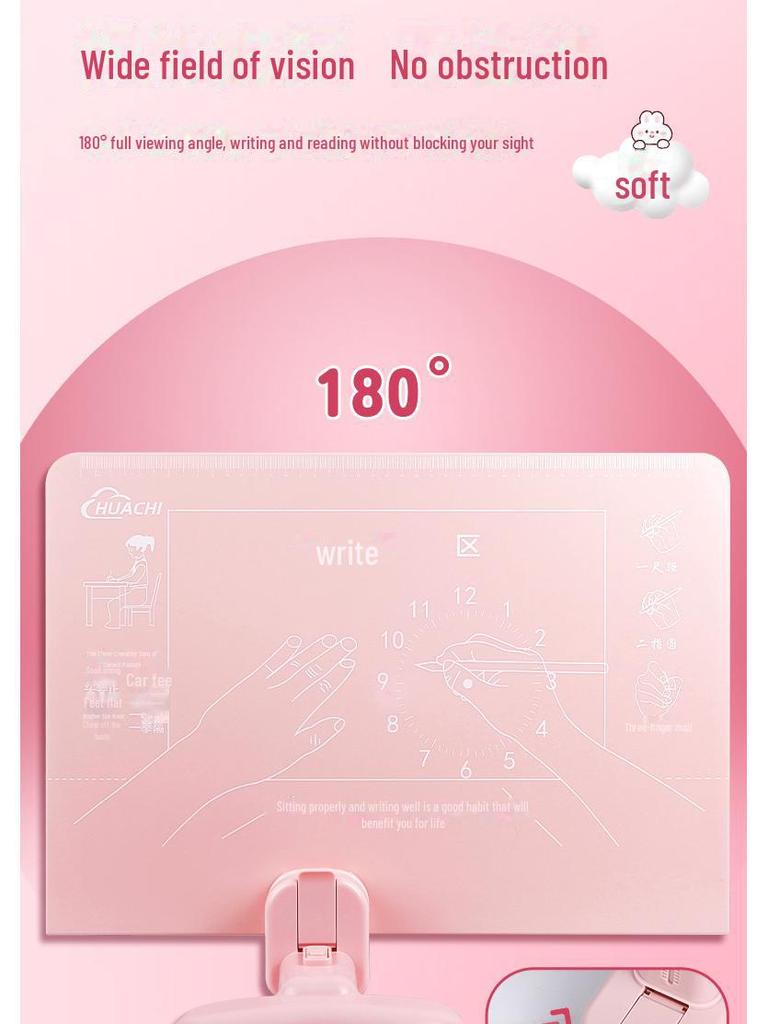 Student Writing Pad with Posture Correction and Adjustable Desktop Bracket