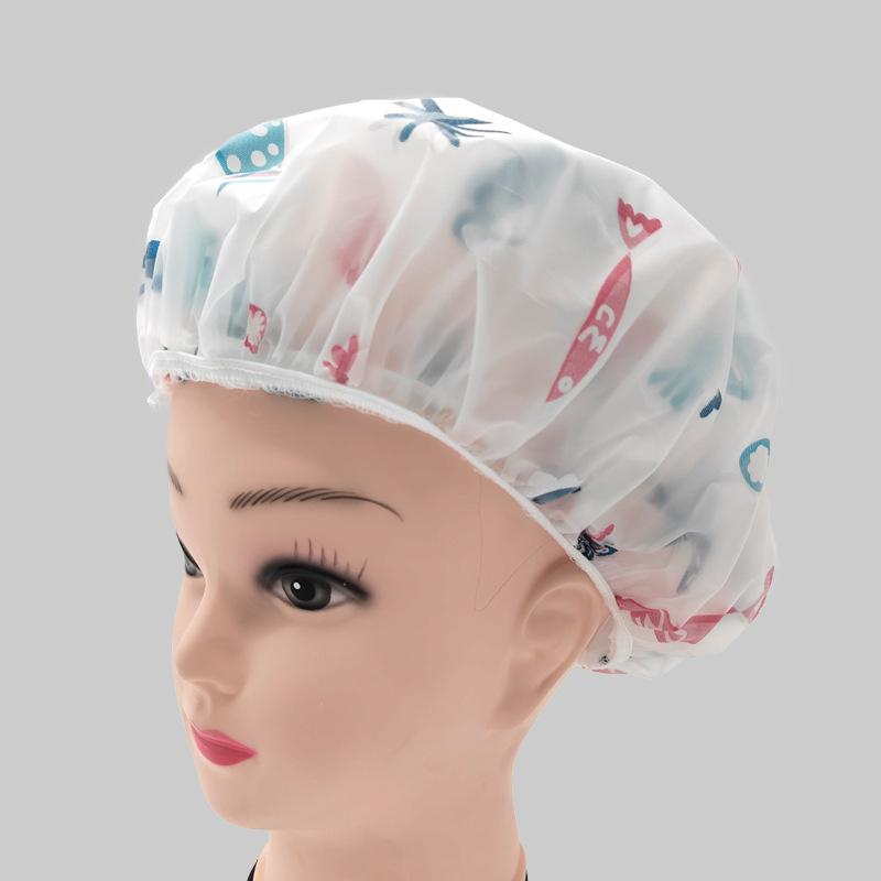 Waterproof Double-Layer Shower Cap - Anti-Smoke Kitchen Hat for Women
