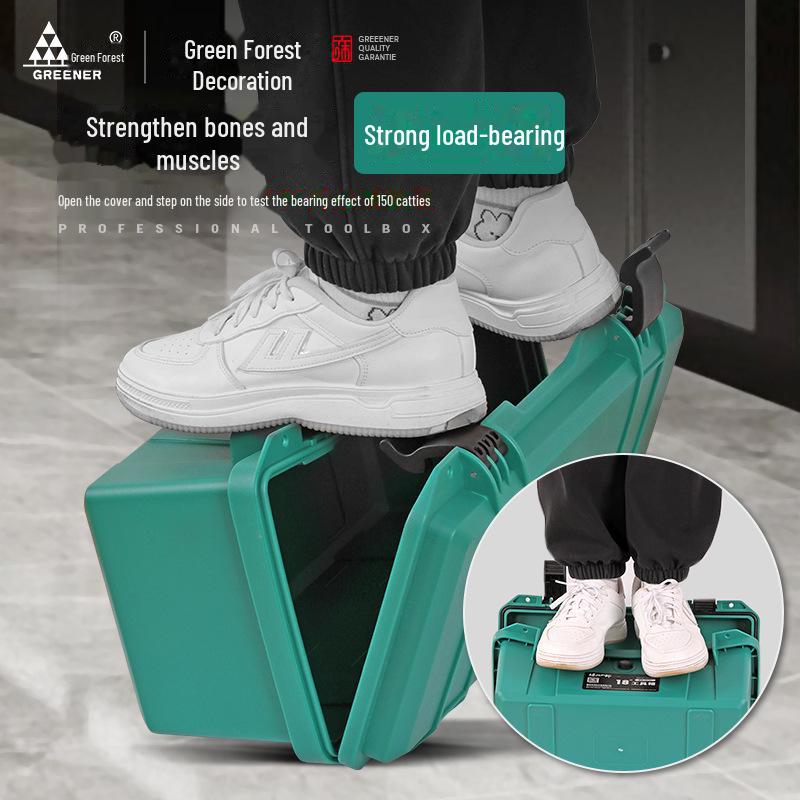 Green Forest Industrial Waterproof Multi-Function Tool Box - Large, Thickened, Portable Storage.