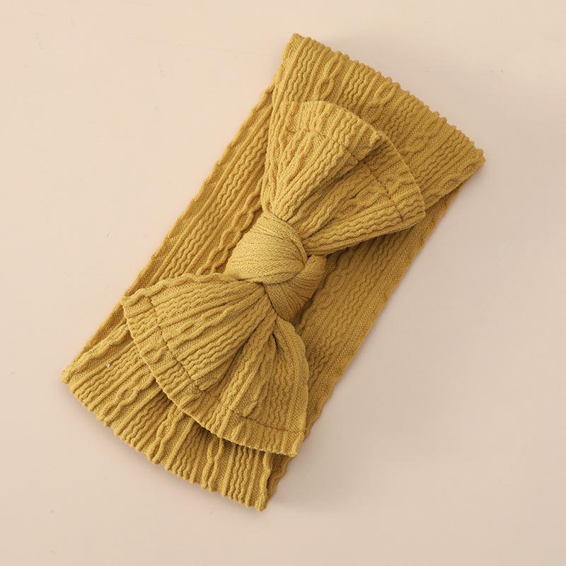 Opaska Dziecięca z Kokardą Podwójna Żakardowa Szeroka Elastyczna Węzeł na Górze Regulowana dla Dziewczynek 0-24 Miesięcy Miękka Bawełniana Opaska Niemowlęca Do Zdjęć Noworodkowych