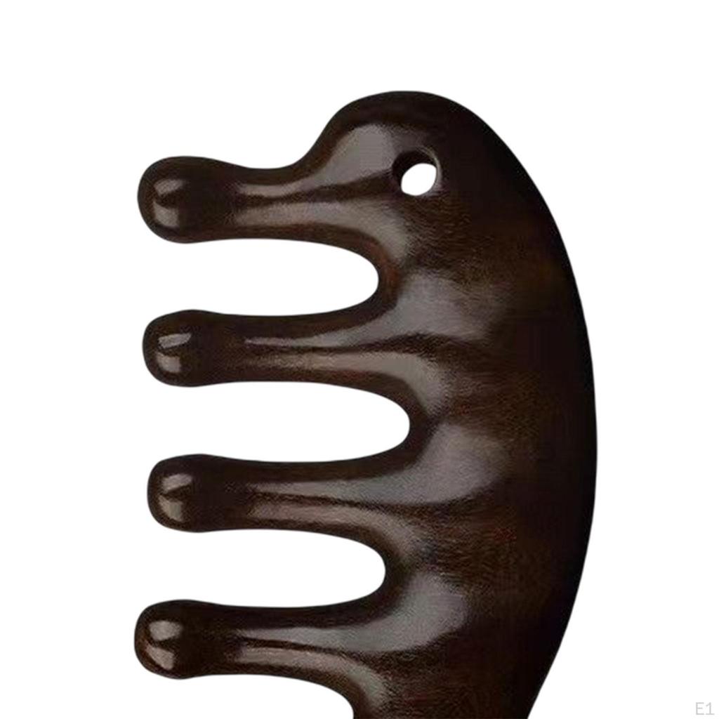 Dřevěný masážní hřeben Pět širokozubých hřebenů Péče o vlasy Krk Obličejový nástroj Pokožka hlavy