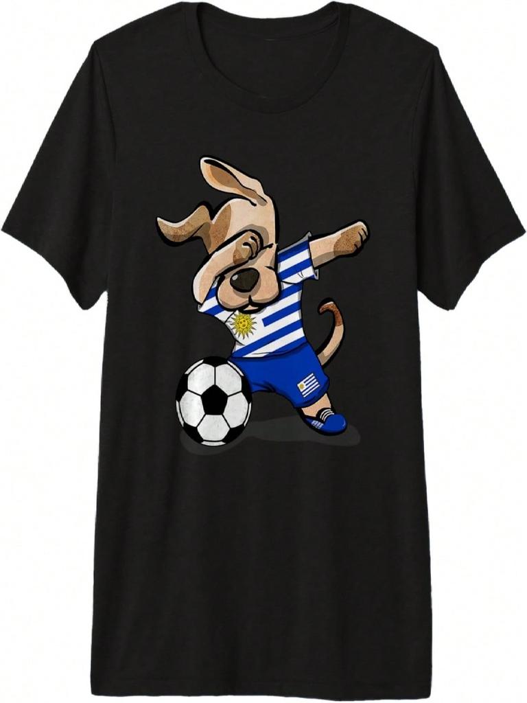 Chien qui fait du dabbing Maillot de Fan de Football Uruguayen Football Uruguayen T-shirt Premium