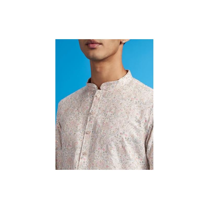 Diwas By Manyavar Men' Cotton Blend Printed|Sequined Kurta ( , )