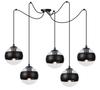 Toledo Spider Hanging Lamp Black 5-Flat Black Lampshade E14