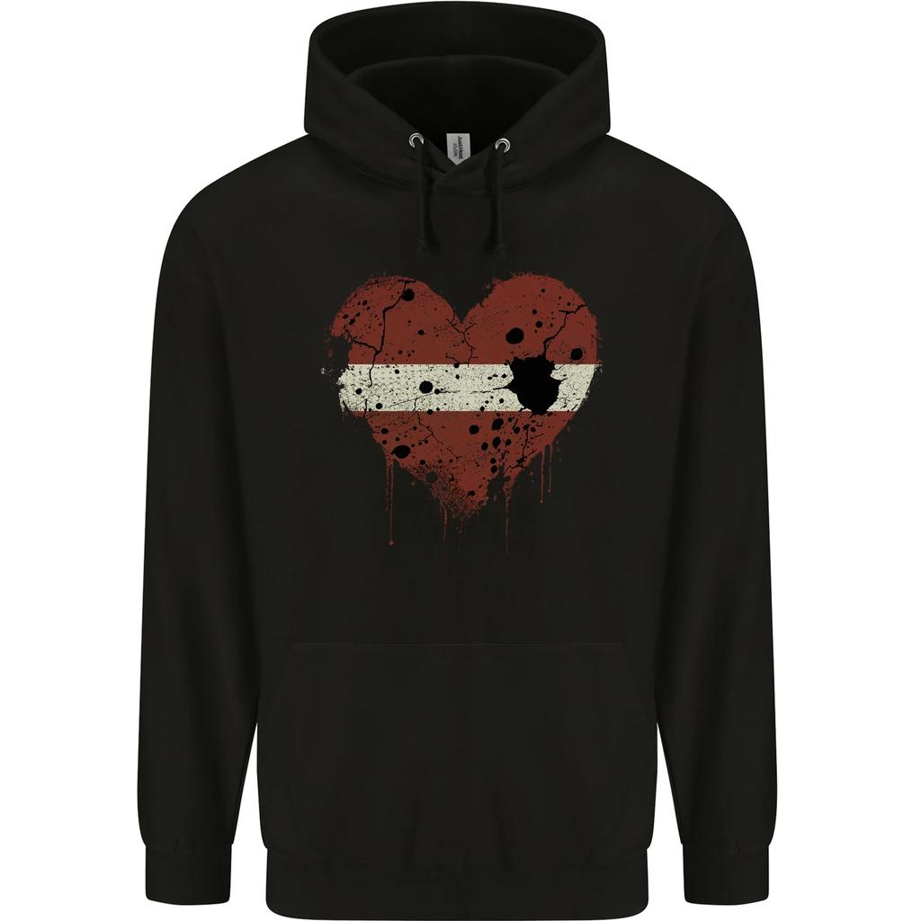 Love Latvia Flag Latvian Day Football hoodie-Casual Pullover Sweatshirt