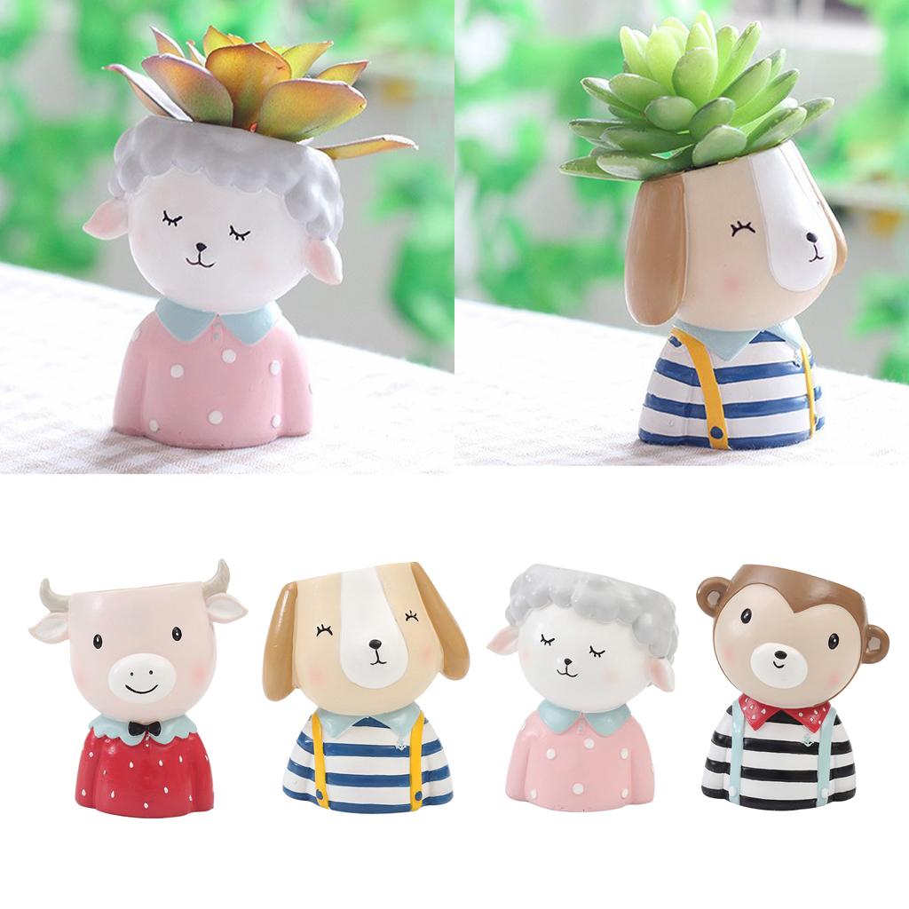 Niedlicher Harz-Tier-Blumentopf Mini-Sukkulenten-Pflanzgefäß Kleine Gartenaccessoires Dekoration für die Innendekoration